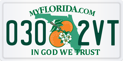 FL license plate 0302VT