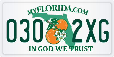 FL license plate 0302XG