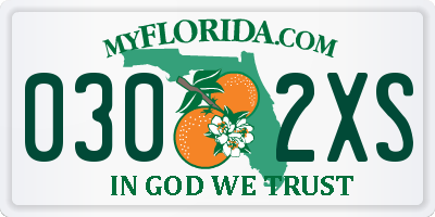FL license plate 0302XS