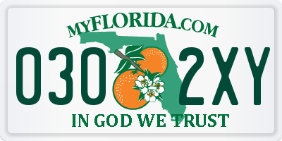 FL license plate 0302XY