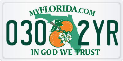 FL license plate 0302YR