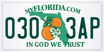 FL license plate 0303AP