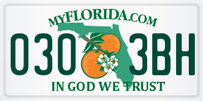 FL license plate 0303BH