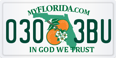 FL license plate 0303BU