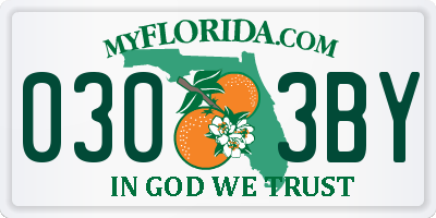 FL license plate 0303BY