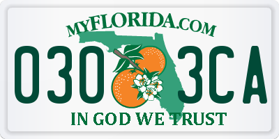 FL license plate 0303CA