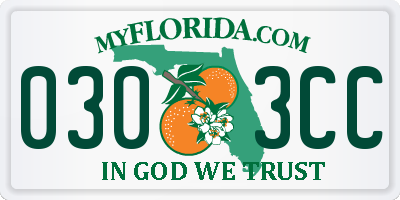 FL license plate 0303CC