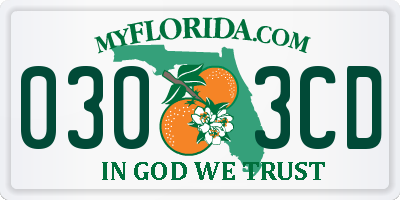 FL license plate 0303CD
