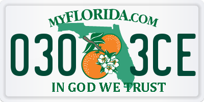 FL license plate 0303CE