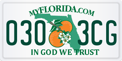 FL license plate 0303CG