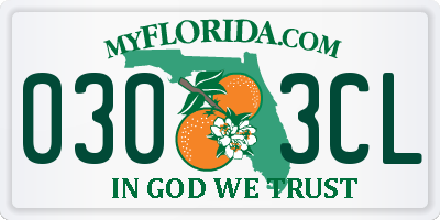 FL license plate 0303CL