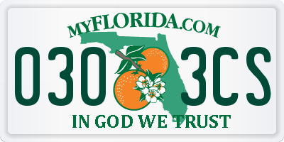 FL license plate 0303CS