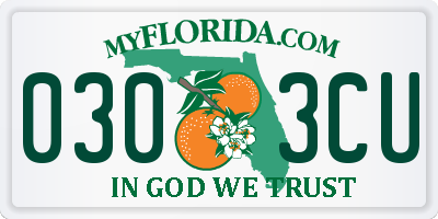 FL license plate 0303CU