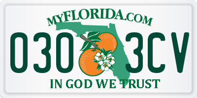 FL license plate 0303CV
