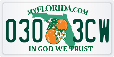 FL license plate 0303CW