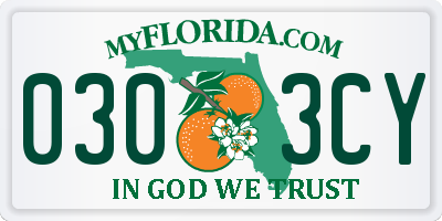 FL license plate 0303CY