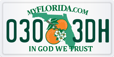 FL license plate 0303DH