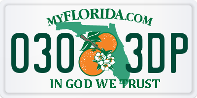 FL license plate 0303DP