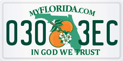 FL license plate 0303EC