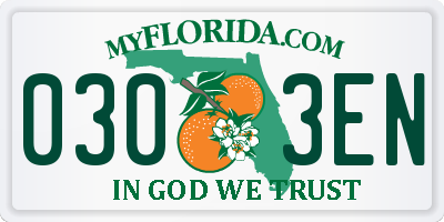 FL license plate 0303EN