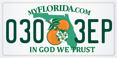 FL license plate 0303EP