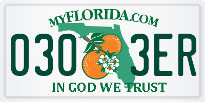 FL license plate 0303ER