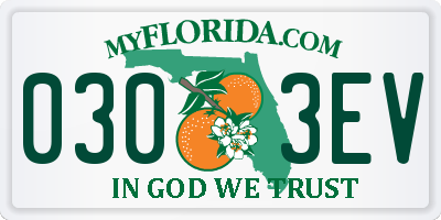 FL license plate 0303EV