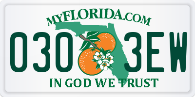 FL license plate 0303EW