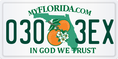 FL license plate 0303EX