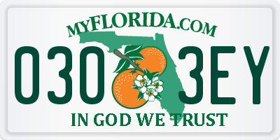 FL license plate 0303EY