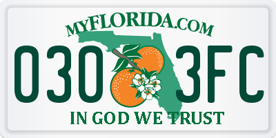 FL license plate 0303FC