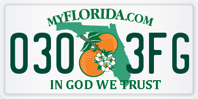 FL license plate 0303FG
