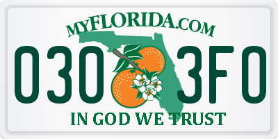 FL license plate 0303FO