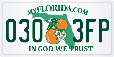 FL license plate 0303FP