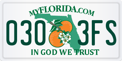 FL license plate 0303FS