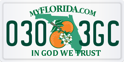 FL license plate 0303GC