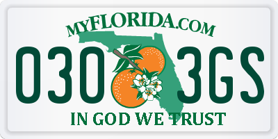 FL license plate 0303GS