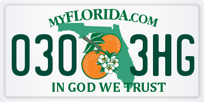 FL license plate 0303HG