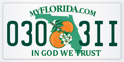 FL license plate 0303II