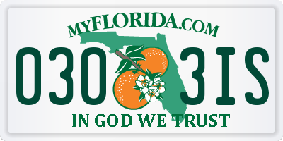 FL license plate 0303IS