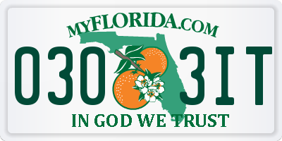 FL license plate 0303IT