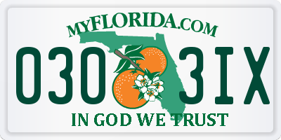FL license plate 0303IX