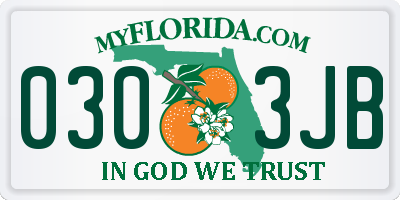 FL license plate 0303JB