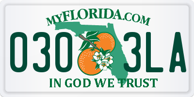 FL license plate 0303LA