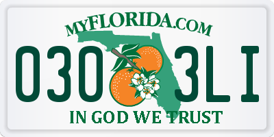 FL license plate 0303LI