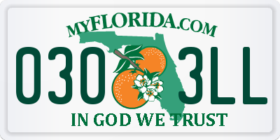 FL license plate 0303LL
