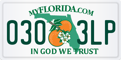 FL license plate 0303LP