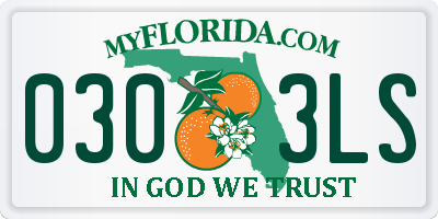 FL license plate 0303LS