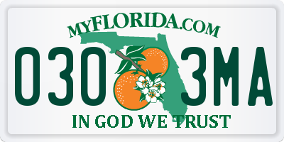 FL license plate 0303MA