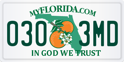 FL license plate 0303MD